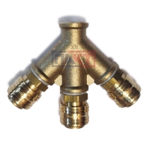 Тройник с ниппельными муфтами и внутренней резьбой 3/8"